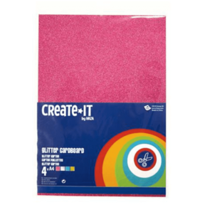 Glitterkarton Create-it A4, 4 vel