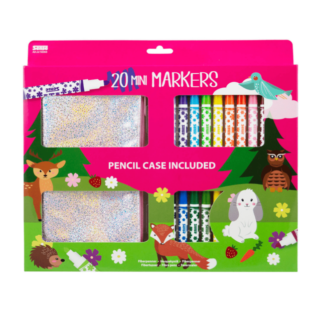 Set Mini Markers 20st incl. glitter etui