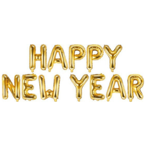 HAPPY NEW YEAR Folieballon Goud, 370x35cm