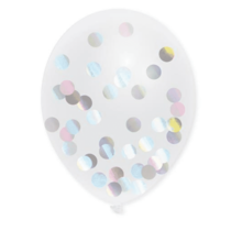 Confetti Ballonnen Holographic, 30cm, 5 stuks