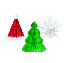 Honeycomb Kerst 35,5 Cm Papier 3 Stuks