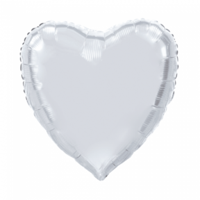 Folieballon Hart zilver 91cm