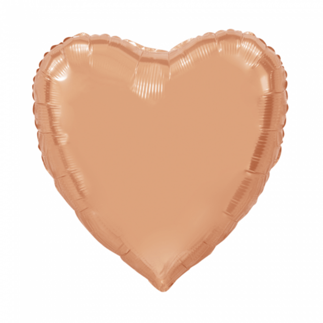 Folieballon Hart Rose Goud 91 cm