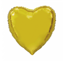 Folieballon Hart Goud 91cm