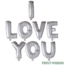 Globos Europe Folieballon Letters I LOVE YOU Zilver 41cm