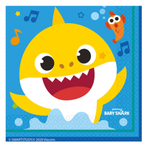 Baby Shark papieren servetten, 16 stuks