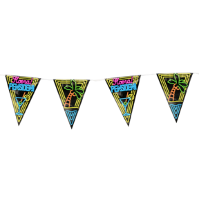 Neon party vlaggenlijn - Pensioen - 10 meter