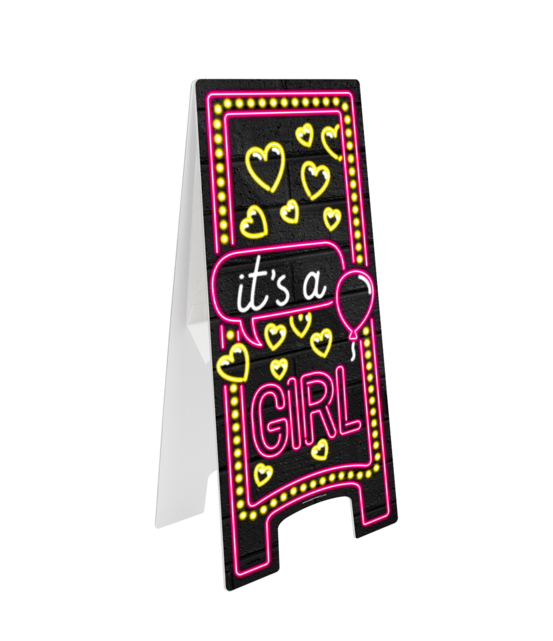 Neon Warning Sign - Geboorte meisje