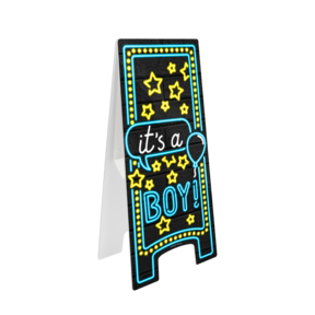 Warning Sign - Geboorte jongen - Neon