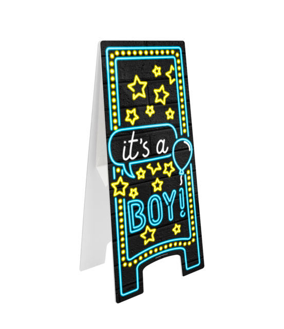 Neon Warning Sign - Geboorte jongen