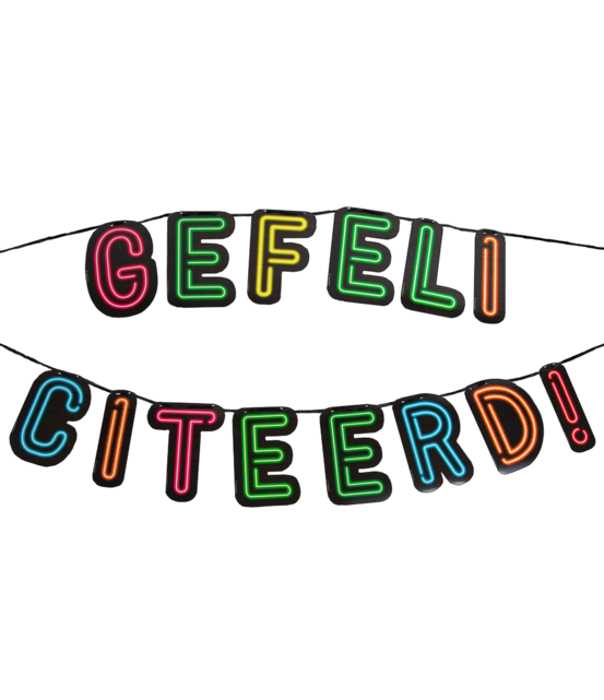 Neon letterslinger - Gefeliciteerd