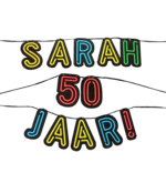Neon letterslinger -  Sarah 50 jaar!