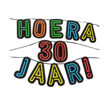 Neon letterslinger - Hoera 30 jaar!