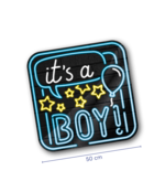 Deurbord - Geboorte jongen - Neon