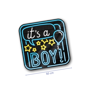 Deurbord - Geboorte jongen - Neon