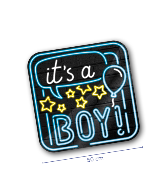 Deurbord - Geboorte jongen - Neon