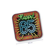 Deurbord - 65 jaar - Neon