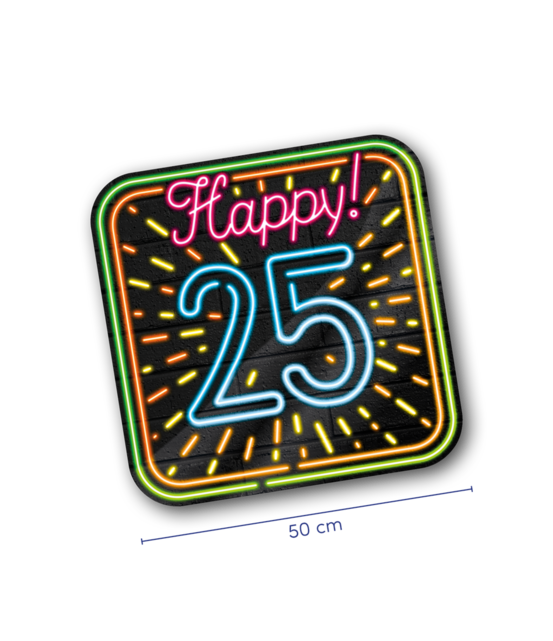Deurbord - 25 jaar - Neon