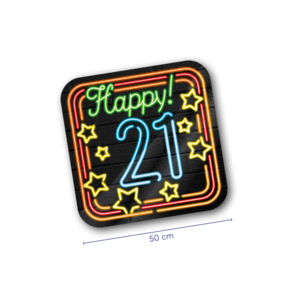 Deurbord - 21 jaar - Neon