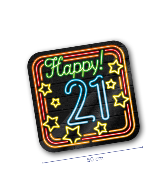 Deurbord - 21 jaar - Neon