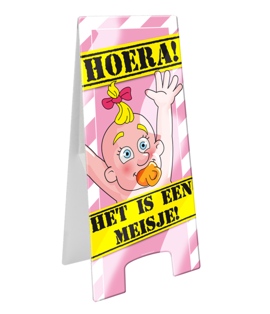 Warning Sign - Geboorte meisje roze