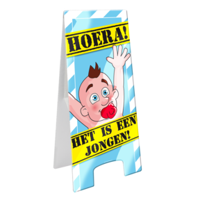 Warning Sign - Geboorte jongen blauw