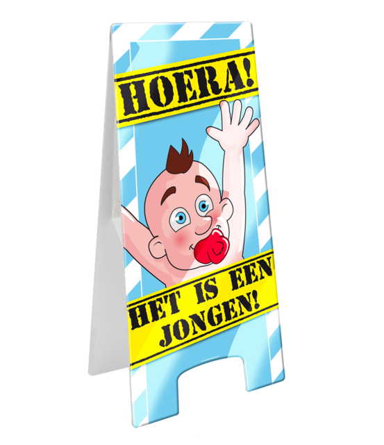 Warning Sign - Geboorte jongen blauw Warning Sign - Geboorte jongen blauw