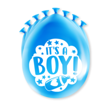 Feest Ballonnen - Geboorte jongen blauw