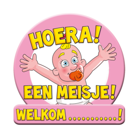 Deurbord - Huldeschild - Geboorte meisje roze