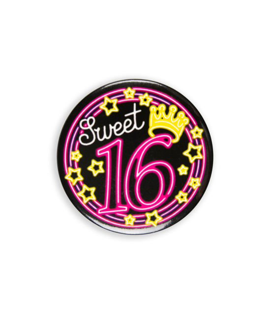 Neon button - Sweet 16