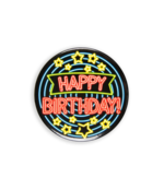 Neon button - Happy birthday
