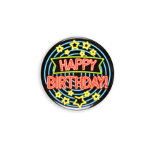 Neon button - Happy birthday