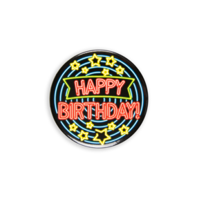 Neon button - Happy birthday
