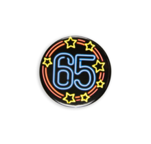 Neon button - 65 jaar