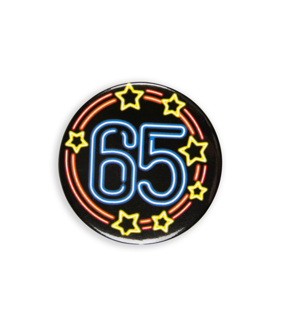 Neon button - 65 jaar