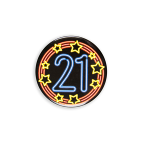 Neon button - 21 jaar