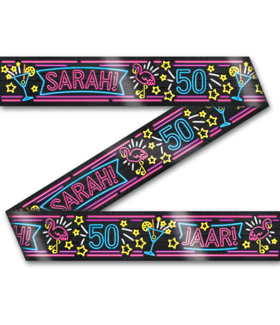 Afzetlint - Sarah 50 jaar - Neon
