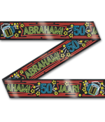 Afzetlint - Abraham 50 jaar - Neon Afzetlint - Abraham 50 jaar - Neon