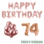 Feest-vieren 74 jaar Verjaardag Versiering Ballon Pakket rosé goud