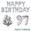 Feest-vieren 97 jaar Verjaardag Versiering Ballon Pakket zilver