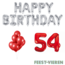 Feest-vieren 54 jaar Verjaardag Versiering Ballon Pakket rood & zilver