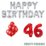 Feest-vieren 46 jaar Verjaardag Versiering Ballon Pakket rood & zilver