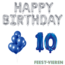 Feest-vieren 10 jaar Verjaardag Versiering Ballon Pakket Blauw & zilver