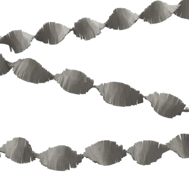 Zilveren Crêpe papier Slinger 6 meter