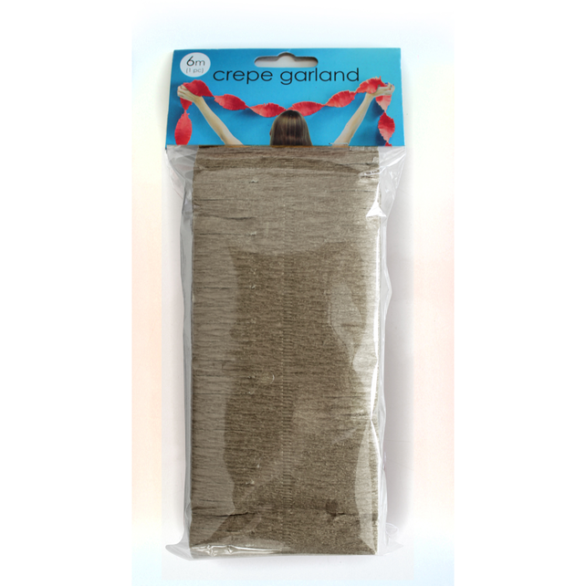 Zilveren Crêpe papier Slinger 6 meter