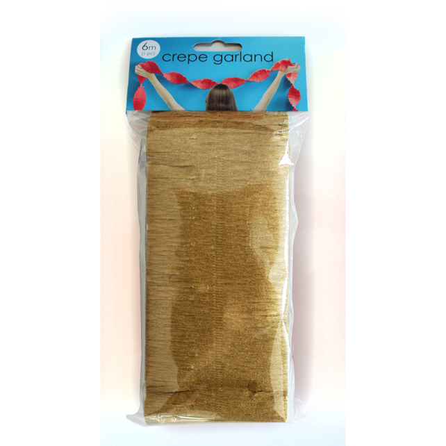 Gouden Crêpe papier Slinger 6 meter