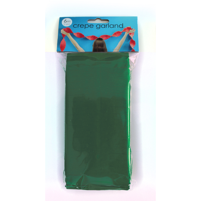 Groen Crêpe papier Slinger 6 meter