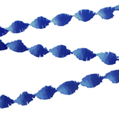 Blauwe Crêpe papier Slinger 6 meter