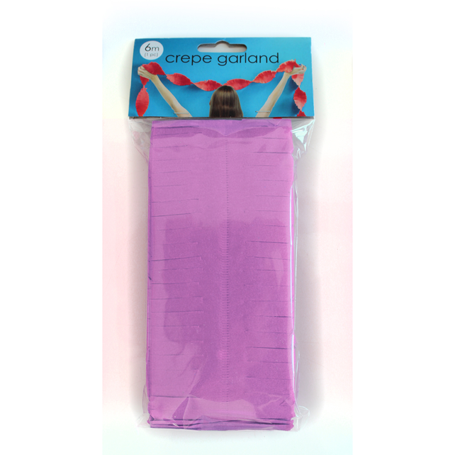 Lila Crêpe papier Slinger 6 meter
