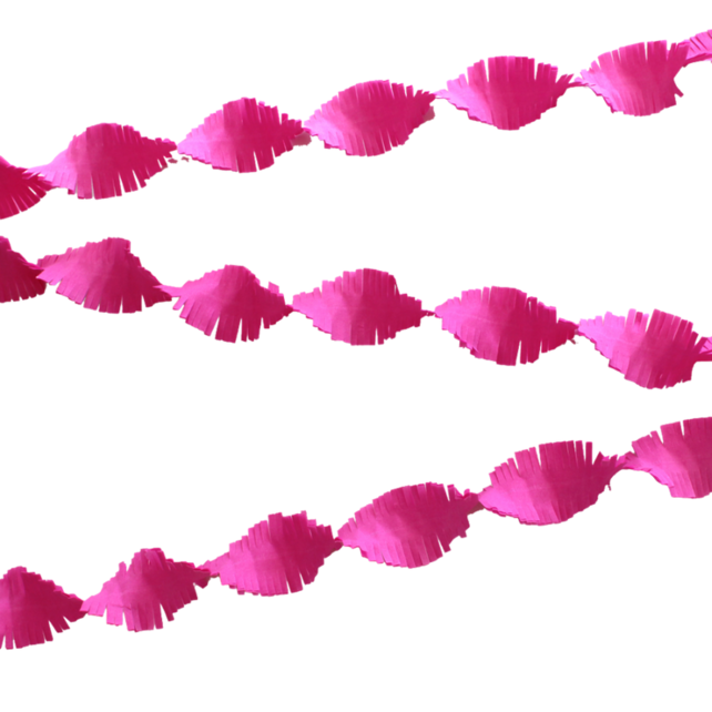 Roze Crêpe papier Slinger 6 meter
